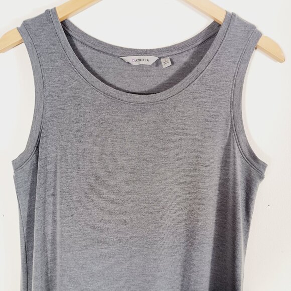 Athleta Gaia Maxi Tank Dress W/ Attached Mini, Side Slit, Small, Gray, Travel - Picture 7 of 15
